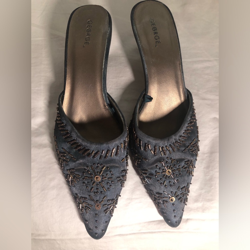 Copper and black mules